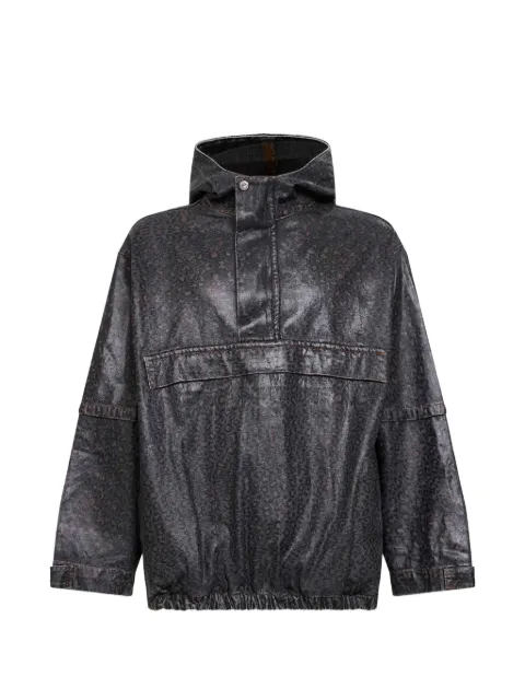 PDF spotted-print foil-treated jacket Black DFM09044DF202SPOT