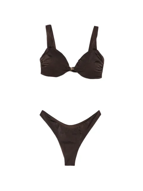 Matinée logo-plaque bikini Brown CB7044