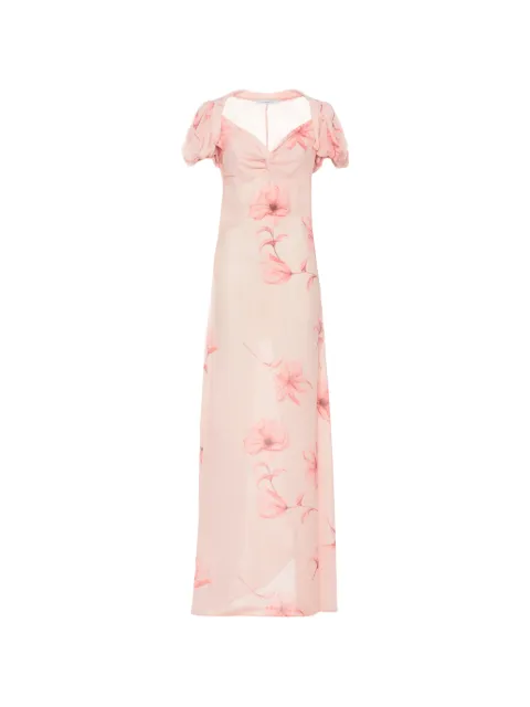 MAR DE MARGARITAS Benedetta floral-print balloon-sleeve maxi dress Pink MMABW01563TMTI0001