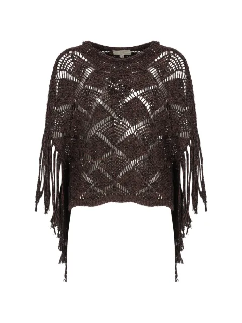 Antonelli sequin-embellished fringed sweater Brown BRIONIA41768QB6