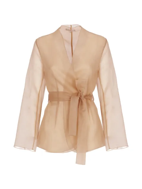 Antonelli Elia belted sheer-finish jacket Neutrals ELIAQ3693105