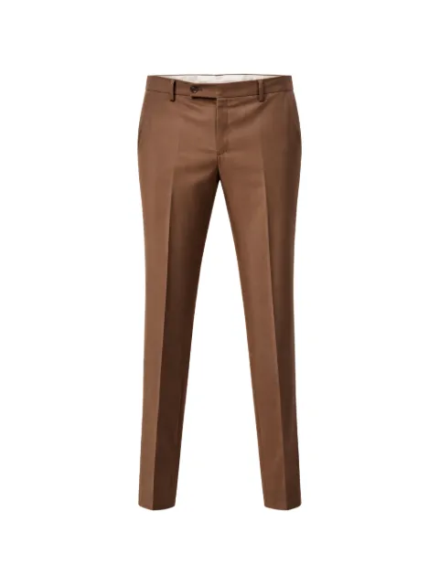 FRANZESE COLLECTION Stefano De Martino flat-front welt trousers Brown 4C10EAUTXAYEUE