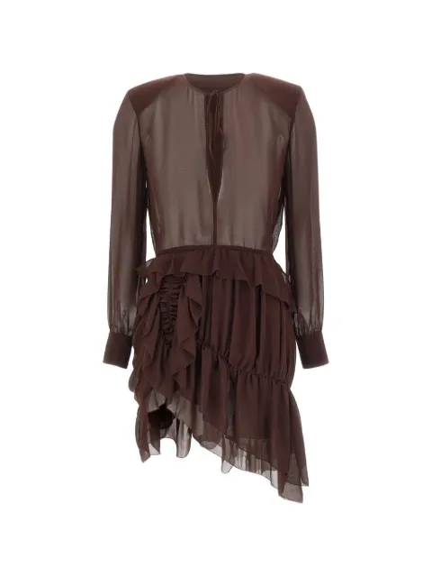 Jacques ruffled mini dress Brown QZ006