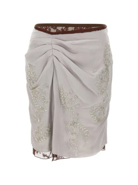 Jacques floral-embroidery skirt Grey BQ019VIOLET