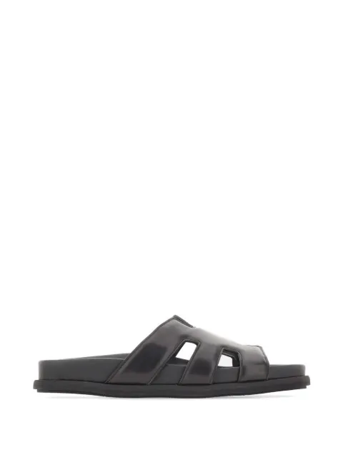 Fabi cut-out strap leather sandals Black FU1502NERO