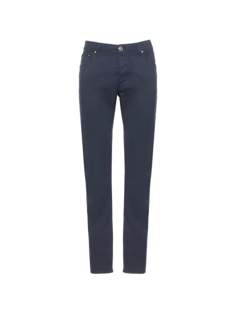 Jacob Cohën logo-patch straight-leg trousers Blue QE007054S3756TRY73