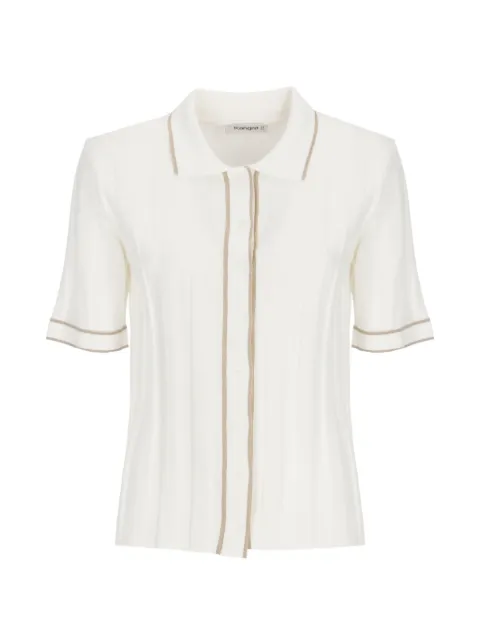 Kangra ribbed-knit contrast-trim shirt Neutrals 353535001