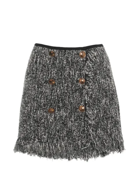 Elisabetta Franchi double-breasted frayed mini skirt Black GK32R62E2