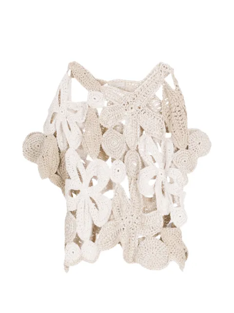 Antonelli floral-crochet sweater Neutrals RODODENDRO41784QA1