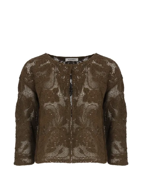 Kangra sequin-embellished embroidered cardigan Brown 393058133