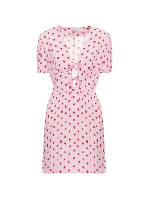 MAR DE MARGARITAS printed tie-fastening mini dress Pink MMABW01546PTTS0053