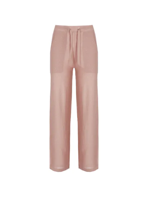 Kangra sequin-embellished drawstring-fastening trousers Neutrals 390415