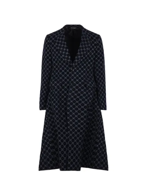 Comme des Garçons Homme Plus geometric-pattern single-breasted coat Black PQJ006