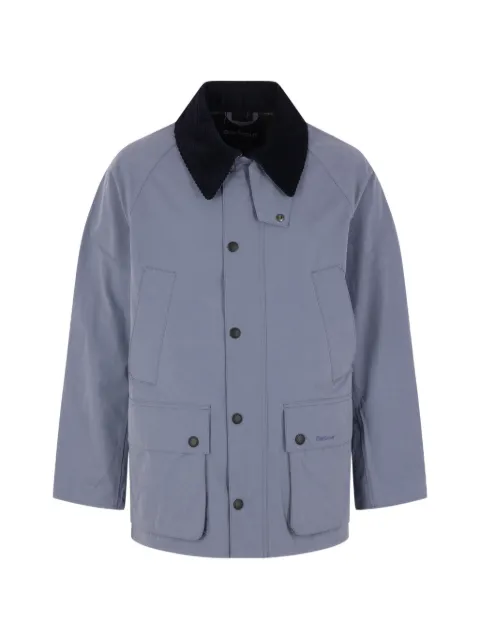 Barbour Bedale corduroy-collar logo-embroidered jacket Blue MCA0933BL3142