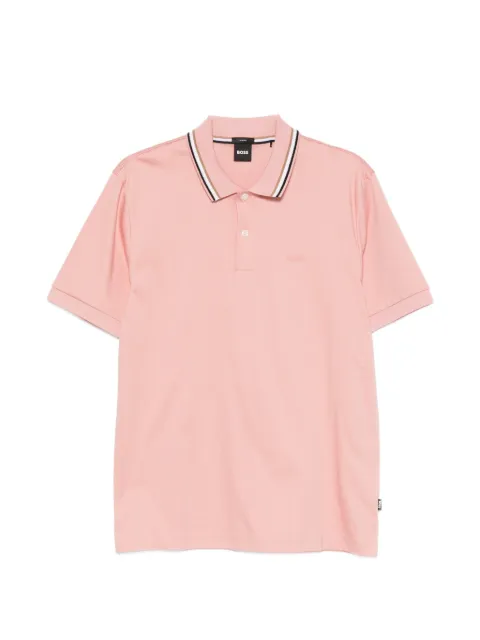BOSS logo-detail polo shirt Pink 50469360