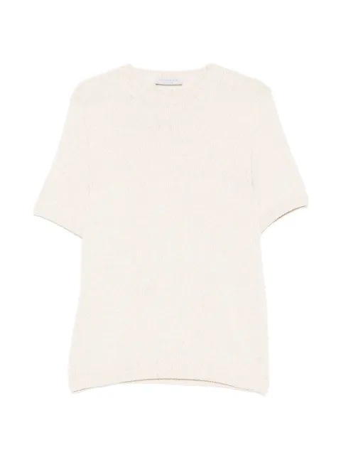 Jeordie's short-sleeve knitted sweater Neutrals 280615300