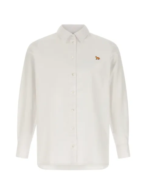 Maison Kitsuné Baby Fox logo-patch shirt White QW00413WC5062
