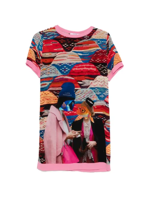 The Artistylist graphic-print short-sleeve mini dress Blue FISHDRESSMLT