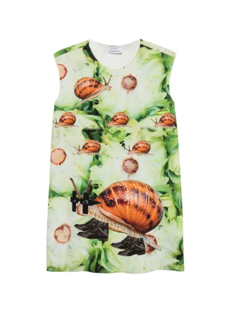 The Artistylist snail-print sleeveless mini dress Green ROCKSALADSCUBADRESSMLT