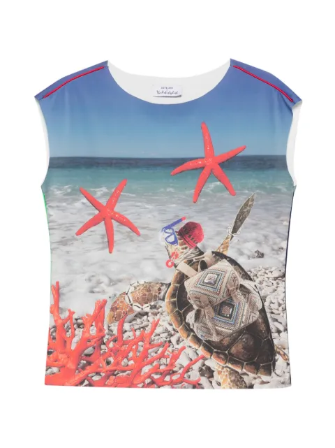 The Artistylist graphic-print sleeveless tank top Blue TURTLESCUBATOPMLT