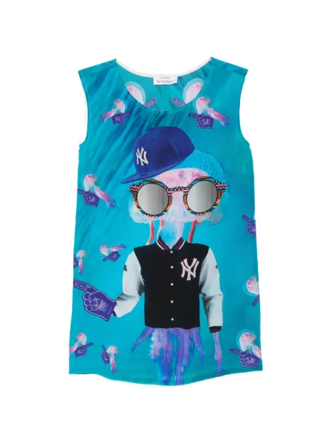 The Artistylist graphic-print sleeveless top Blue YANKEESTOP
