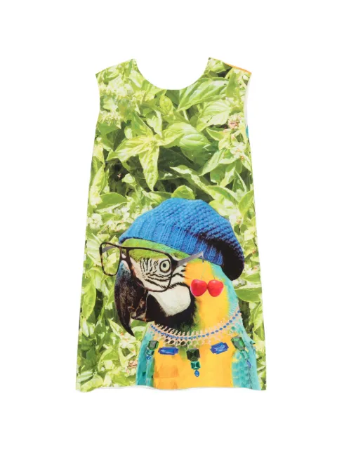 The Artistylist parrot-print sleeveless mini dress Green MADNESSSCUBADRESSMLT