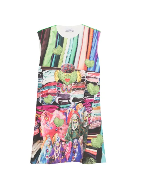 The Artistylist graphic-print sleeveless mini dress Blue CACTUSSCUBADRESSMLT