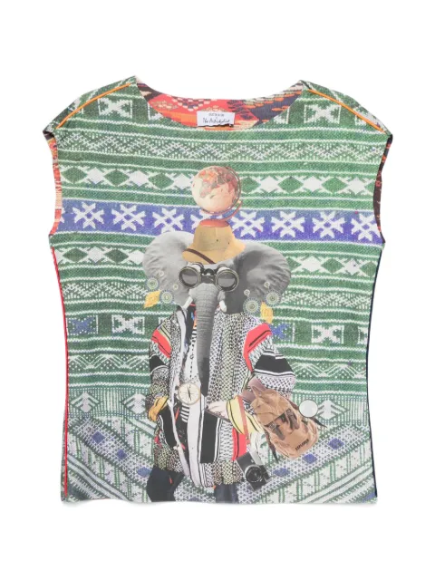 The Artistylist graphic-print geometric-pattern vest Green ELEPHANTSCUBATOPMLT