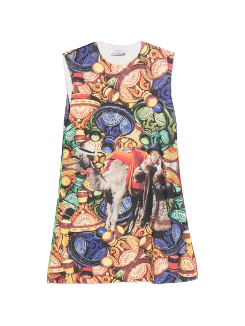 The Artistylist graphic-print A-line dress Orange CAMELSCUBADRESSMLT