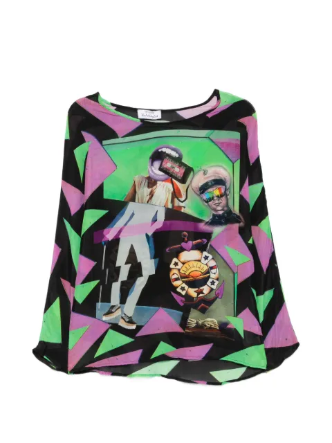 The Artistylist graphic-print blouse Black POPSTARBLOUSEMLT