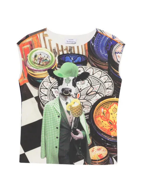 The Artistylist graphic-print T-shirt Green COWSCUBATOPMLT
