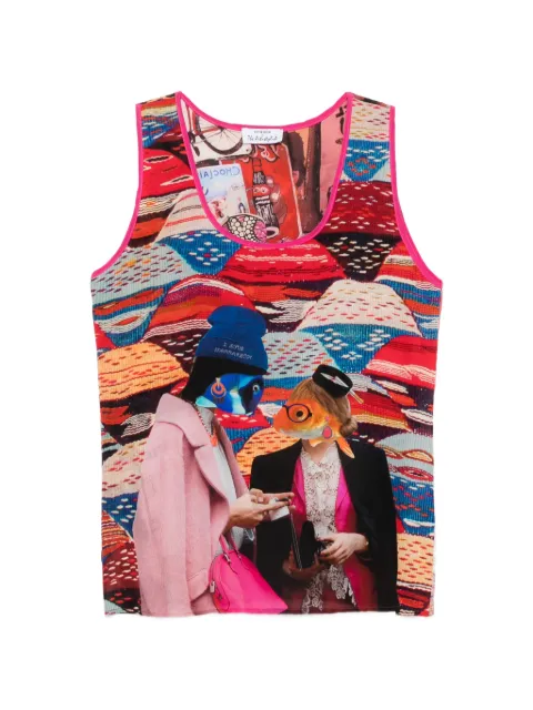The Artistylist graphic-print sleeveless top Red FISHTOPMLT