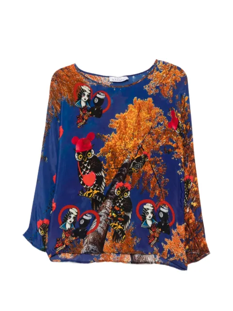 The Artistylist graphic-print long-sleeve blouse Blue AUTUMNBLOUSEMLT