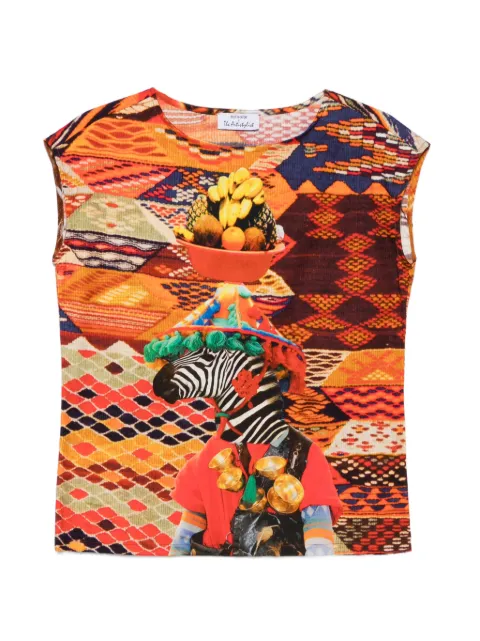 The Artistylist zebra-print cotton vest Orange ZEBRATOPCOTTONMLT