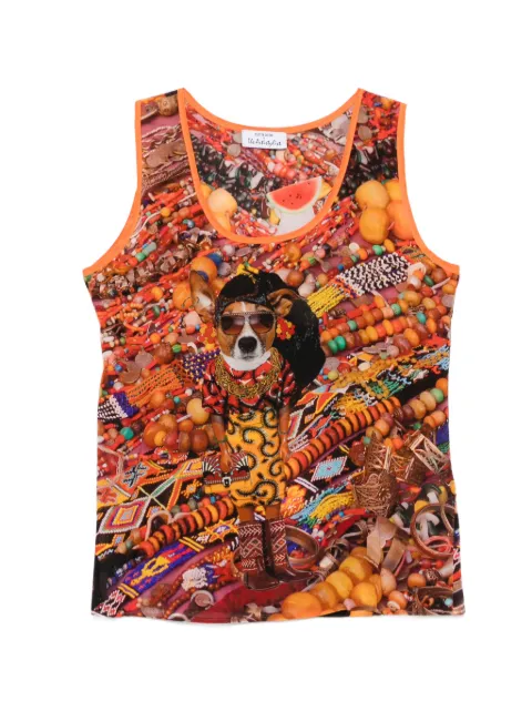 The Artistylist graphic-print sleeveless top Orange JEWELERYTOPMLT