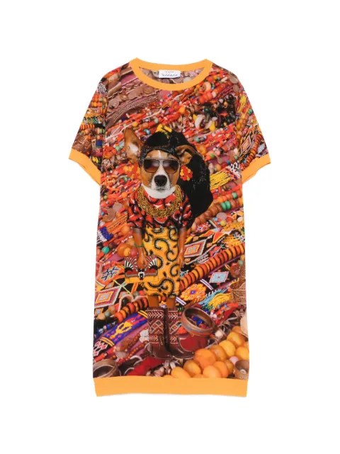 The Artistylist graphic-print mini dress Orange JEWELERYDRESSMLT