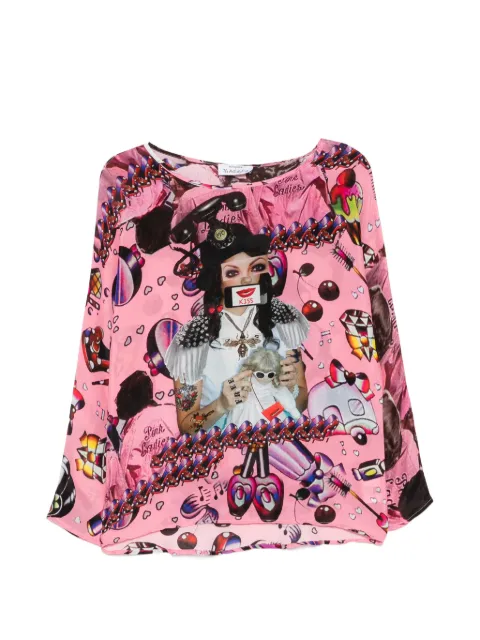 The Artistylist graphic-print long-sleeve blouse Pink PINKLADIESBLOUSEMLT