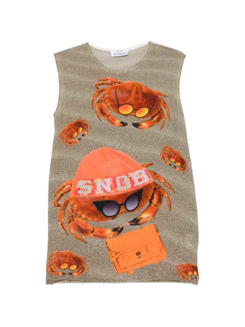 The Artistylist crab-print glitter-finish top Neutrals SNOWCRABSTOP