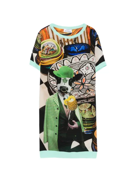 The Artistylist graphic-print T-shirt dress Green COWDRESSMLT