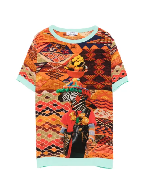 The Artistylist graphic-print T-shirt Orange ZEBRATSHIRTMLT