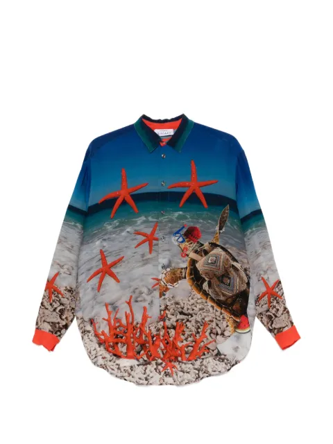 The Artistylist graphic-print silk shirt Blue TURTLESHIRTMLT