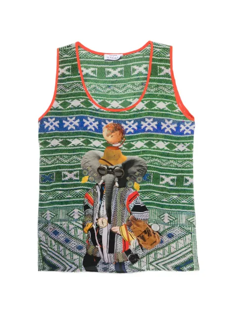 The Artistylist elephant-print tank top Green ELEPHANTTOPMLT
