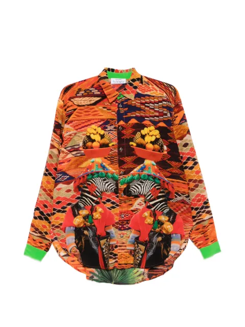 The Artistylist Zebra graphic-print long-sleeve shirt Orange ZEBRASHIRT
