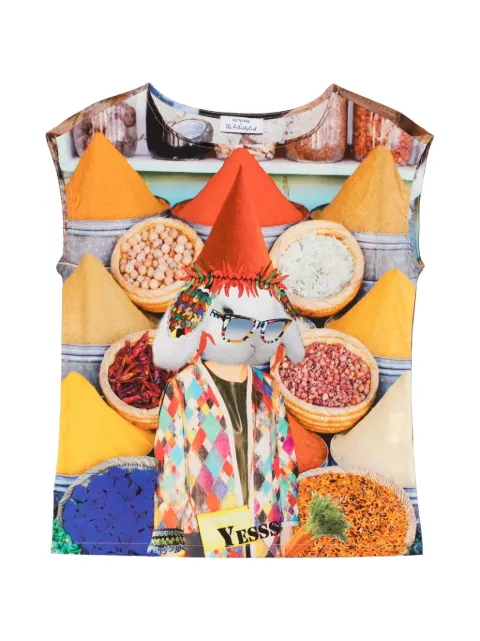 The Artistylist graphic-print cotton vest Orange SPICESTOPCOTTONMLT
