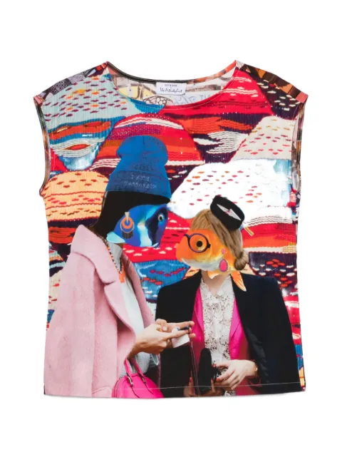 The Artistylist graphic-print T-shirt Red FISHTOPCOTTONMLT
