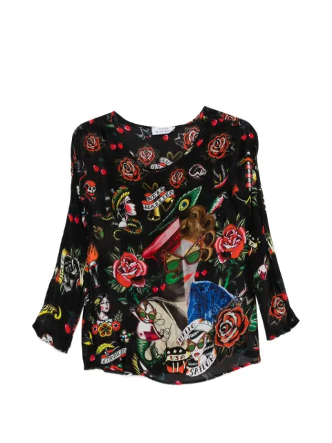 The Artistylist Old School graphic-print blouse Black OLDSCHOOLBLOUSEMLT