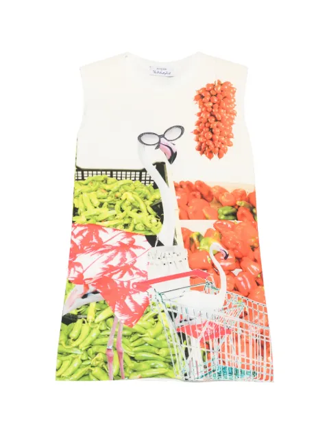 The Artistylist Supermarket-print sleeveless mini dress White SUPERMARKETSCUBADRESSMLT