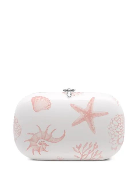 Jeffrey Levinson Elina Plus printed clutch bag White EP6090CSEASHELLSPINK