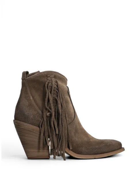Metisse fringe-detail ankle boots Brown XD2419