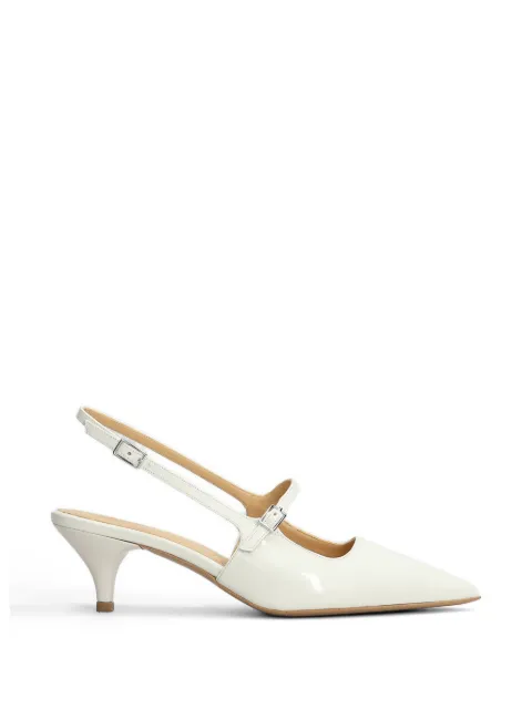 Fratelli Russo patent-finish slingback pumps White TALYS2603